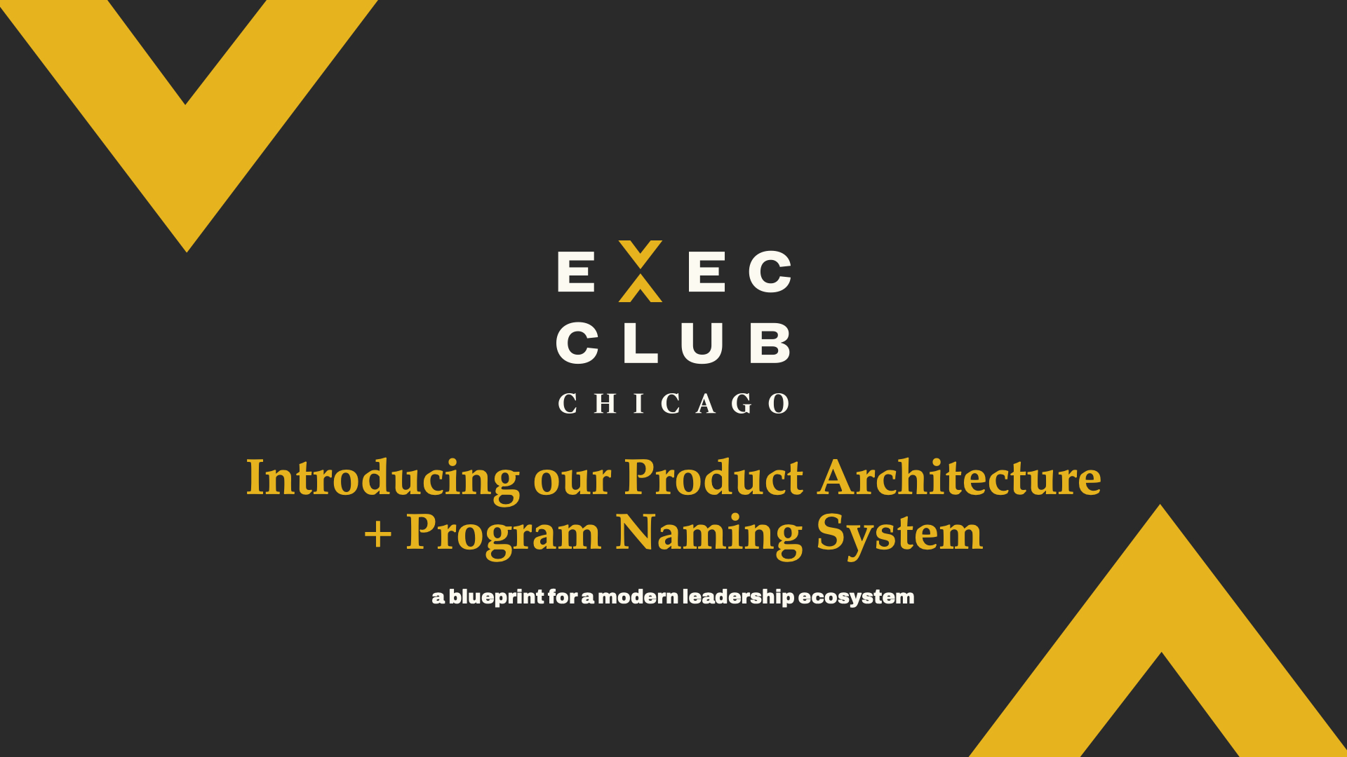 Client brief cover — Exec Club Product Architecture